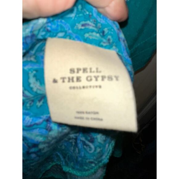 NWT SPELL DESIGNS & THE GYPSY COLLECTIVE TURQUOISE JEWEL TUNIC DRESS EMERALD XS - Picture 6 of 13